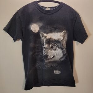 Animal Planet Youth Size Wolf Black Tshirt - S